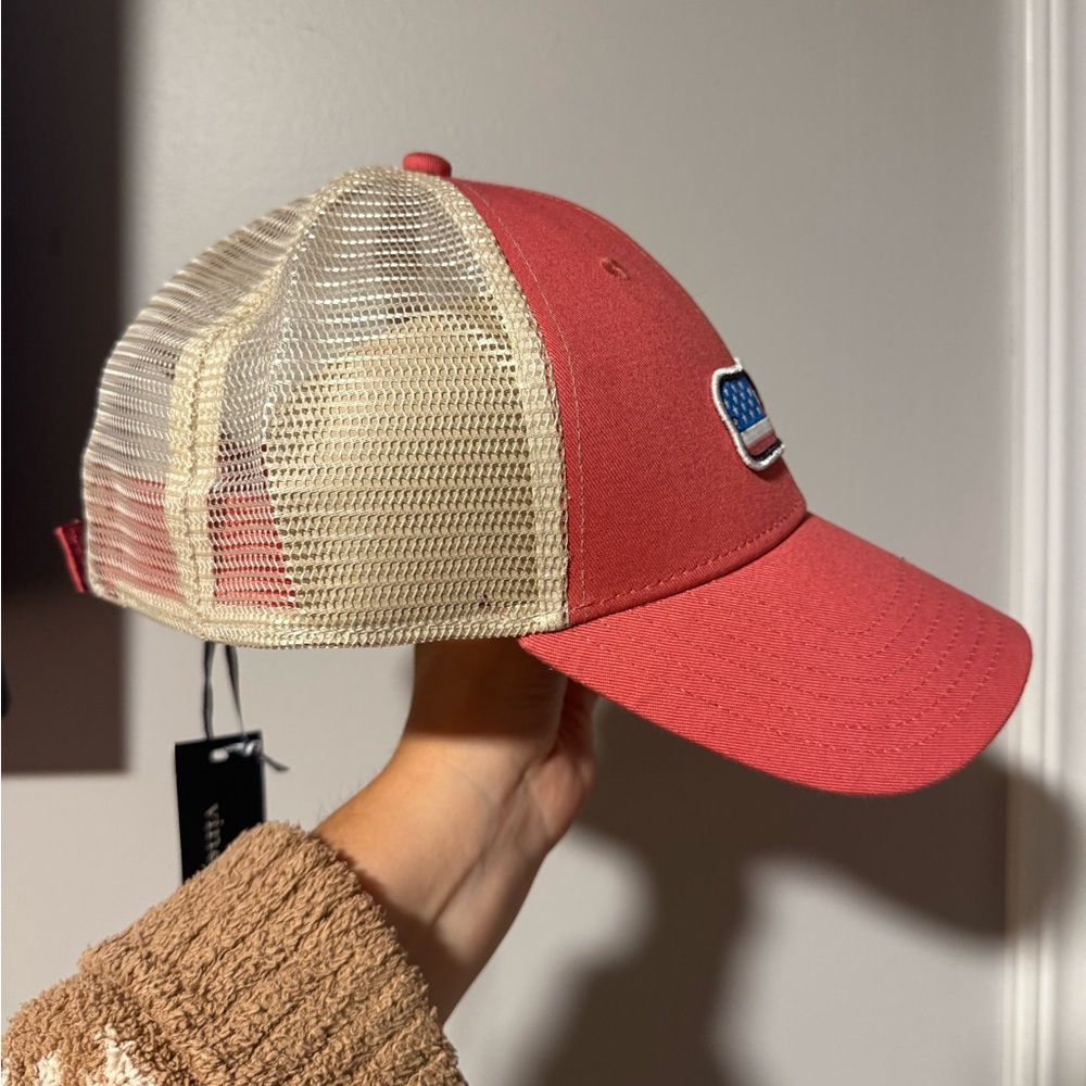 Vineyard Vines Jetty Red Trucker Hat